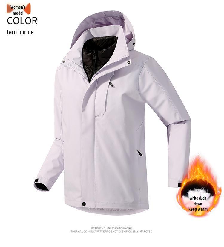 Unisex Waterproof Windproof 2-Piece Outdoor Jacket Set for Camping & Mountaineering