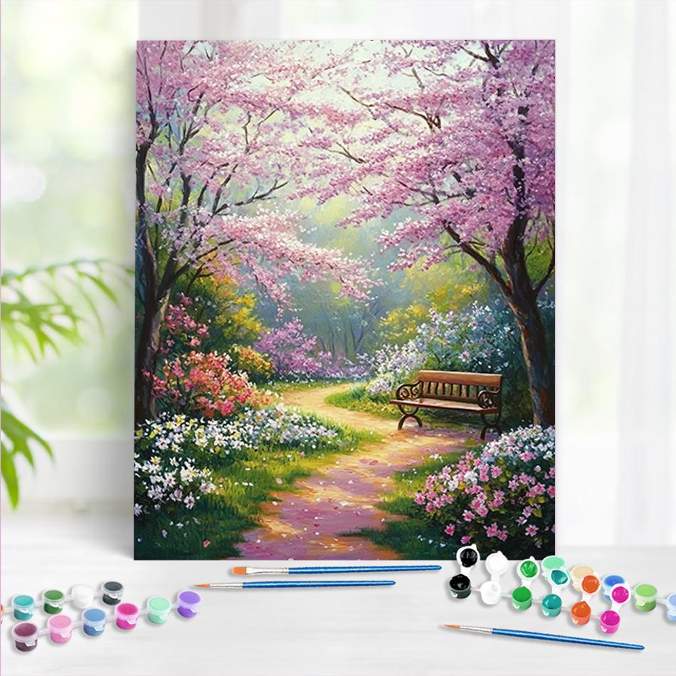 1pc Painting By Numbers Flower Forest Painting Art By Numbers Hand Painted Painting For Adults By Numbers Acrylic Kits 40x50cm/16x20inch Without Frame