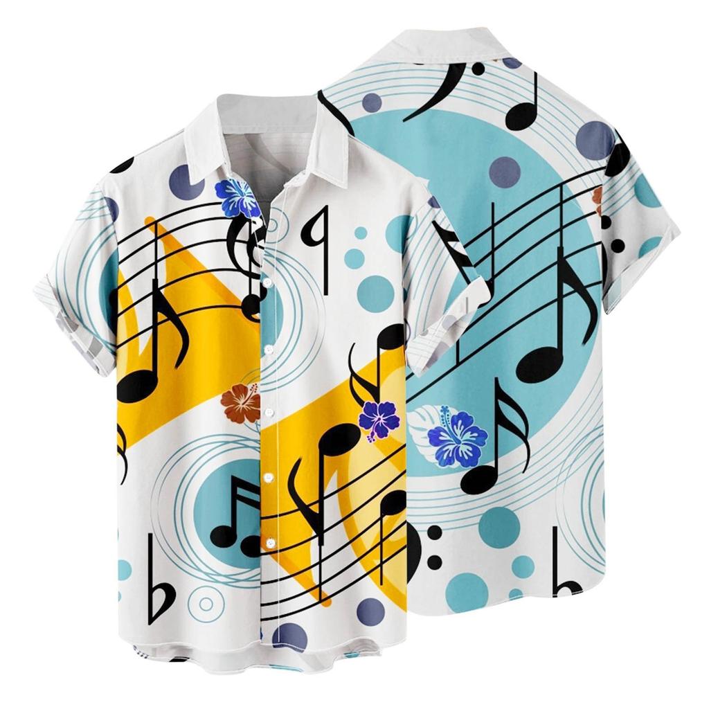 Summer Large Size Men's Casual Fashion 3D Digital Printing Short Sleeve Shirt Men's