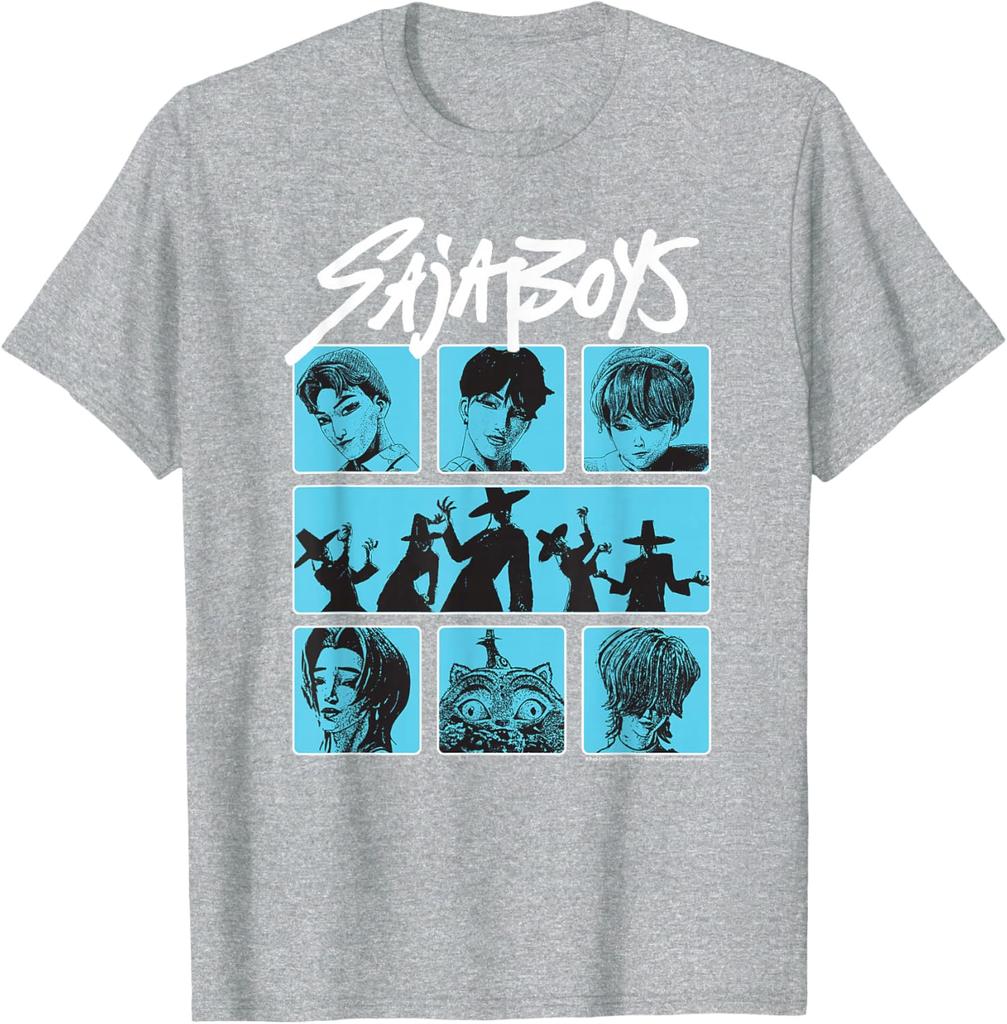 KPop Demon Hunters Saja Boy Poster TShirt Summer Mens and Womens Clothing Fashion High Quality Short Sleeved Tshirt Unisex