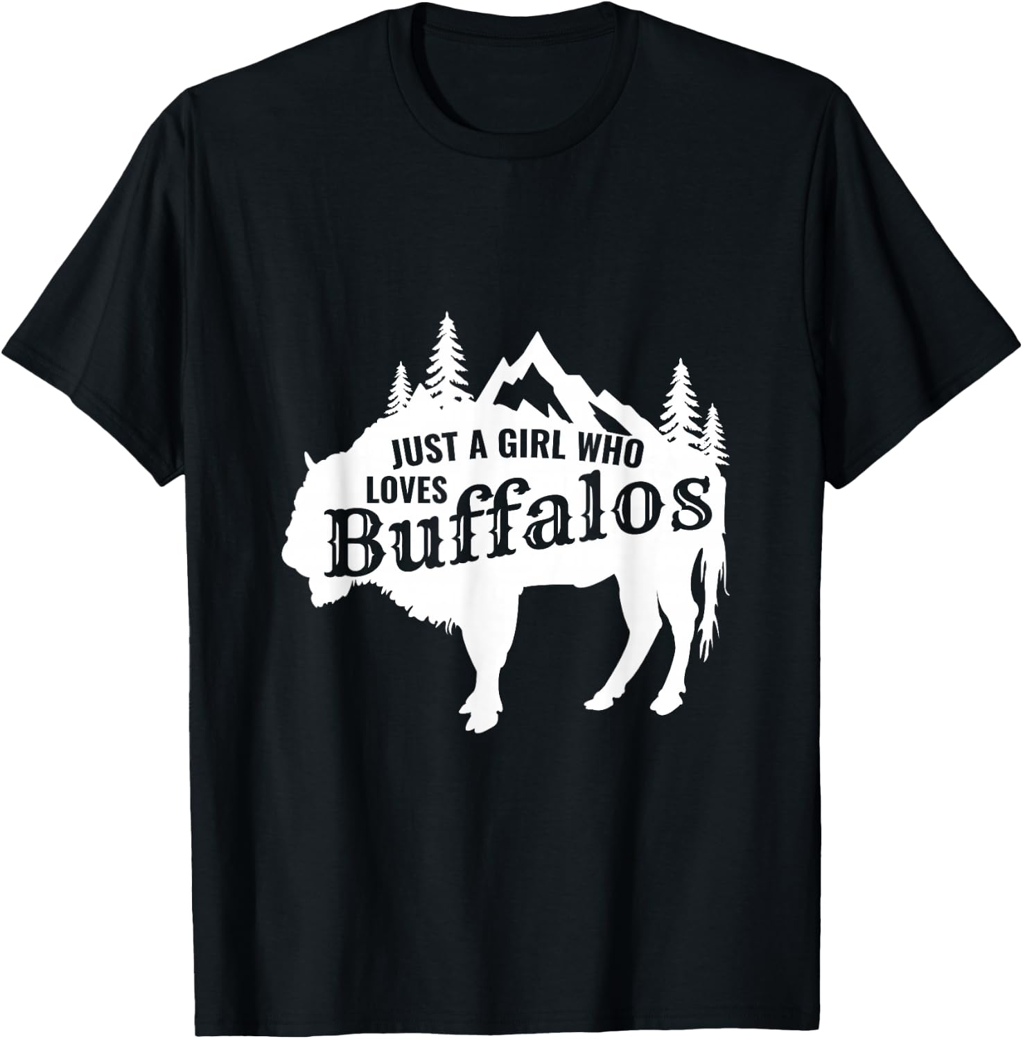 A Girl Who Loves Buffalo Funny Gift T-Shirt Unisex T-Shirt S