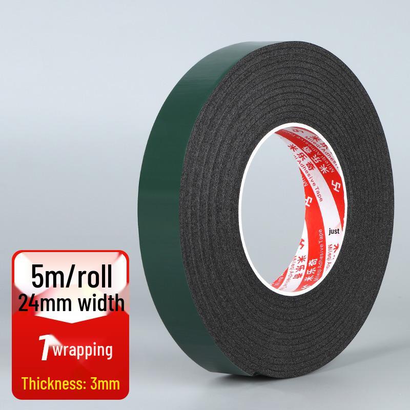 Green Film Double-Sided Tape: High-Temp Resistant, Strong Adhesive, Black Foam for Electrical & Hardware Repair.