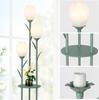3-Light Flower Floor Lamp, Green Tulip Standing Lamp with Shelves, LED Living Room Decor