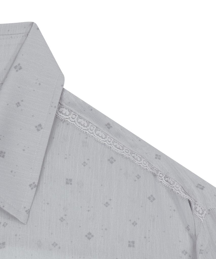 OJOS Graphic Sheer Shirts / Gray