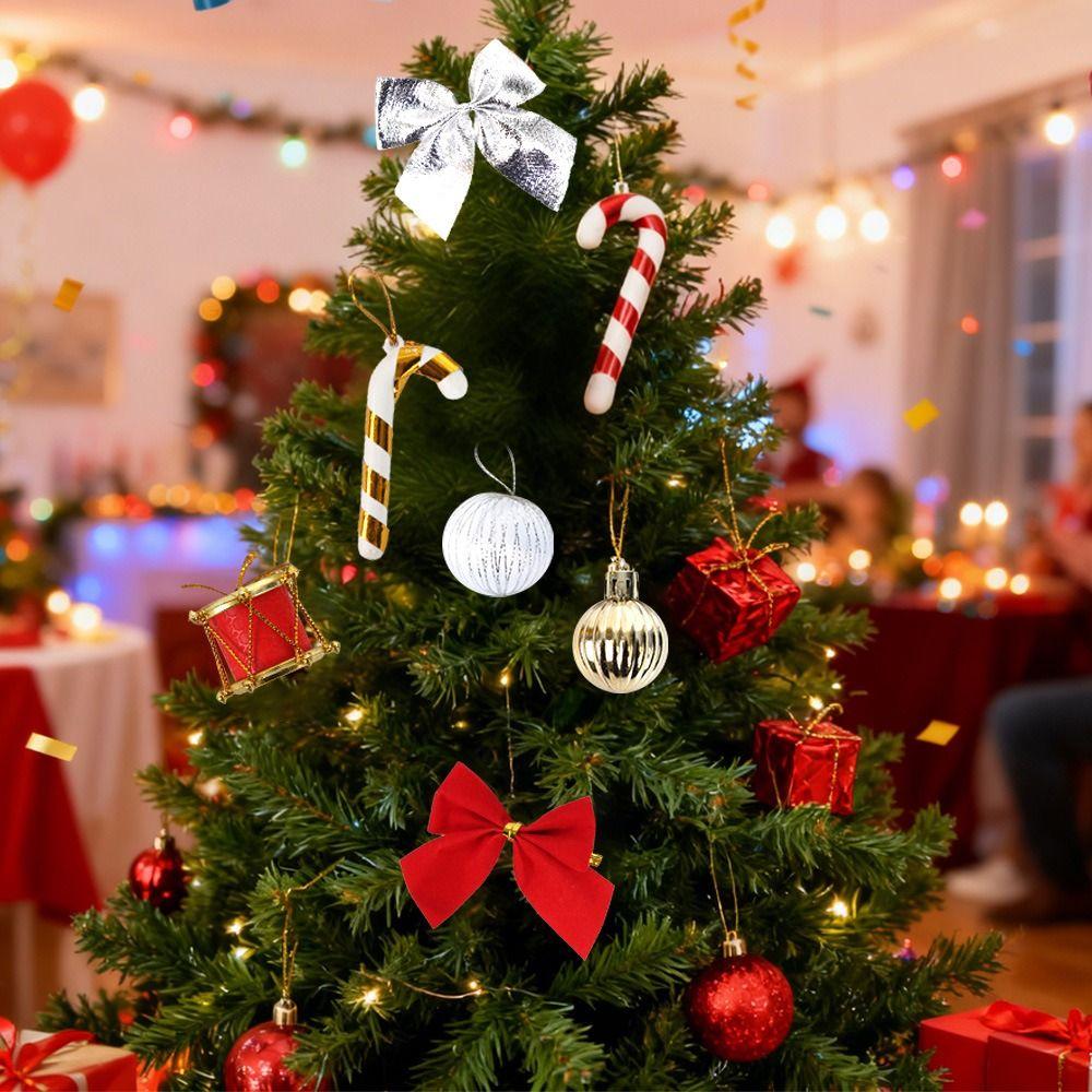 24Pcs/set Plastic Xmas Tree Hanging Pendant Glitter Christmas Balls Decor  Christmas Tree Decor