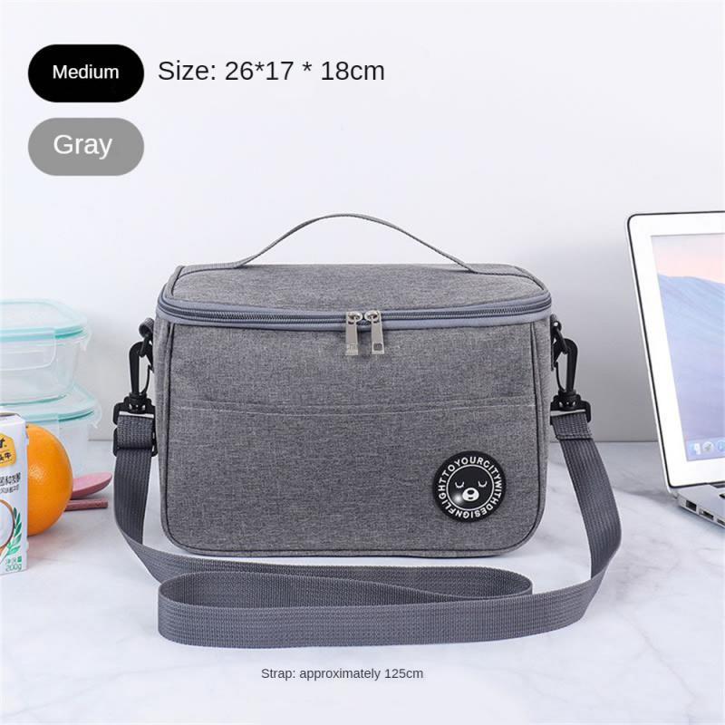 S/M/L New Portable Lunch Bag Food Thermal Box Waterproof Office Cooler Lunchbox With Shoulder Strap Insulated Case