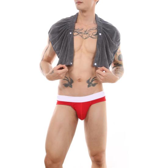 Toweling Pants Elastic Waist Relaxed Fit Breathable Coral Fleece Towel Bathrobe Shorts Homewear