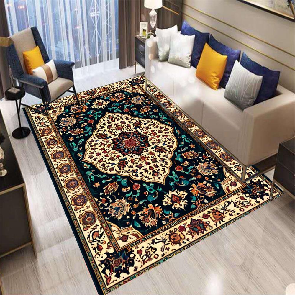Retro Persia Bohemian Flowers Plant Carpet Living Room Sofa Bedroom Bedside Kitchen Entrance Door Mat Non-Slip Home Decor Rug