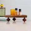 American Vintage Wooden Storage Tray Tabletop Perfume Cosmetics Storage Tray Ceramic Spherical Shelf Countertop Decoration