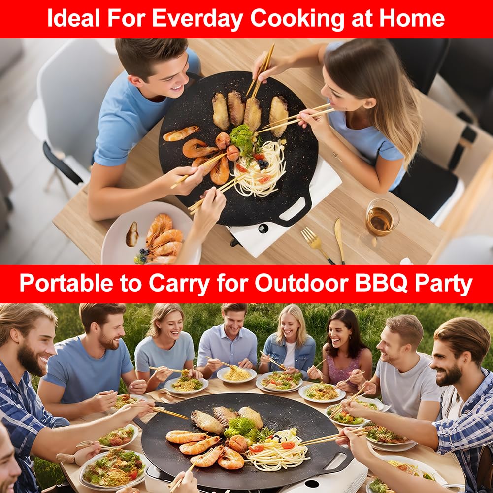 Maifan Stone Non Stick Grill Pan Korean Bbq Plate Outdoor Camping Home Use Compatible Induction Cookers Multiple Size Options
