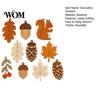 Tactile Wooden Wall Art Fall Garland Decor, Rustic Autumn Hanging Ornament with Squirrel Boho Home Decoration Maple Leaf Pinecone Harvest Thanksgiving
