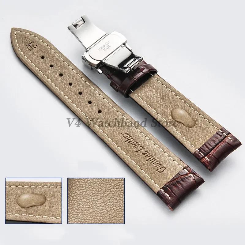 18/19/20/21/22/24mm Genuine Leather Watch Bracelet for Seiko Strap for Casio Steel Butterfly Buckle Slub Pattern Band with Box