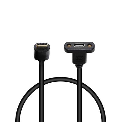 SinLoon USB Male To Female Extension Data Cable with Panel Mount Screw 30cm 3.1 Type-C Holes,