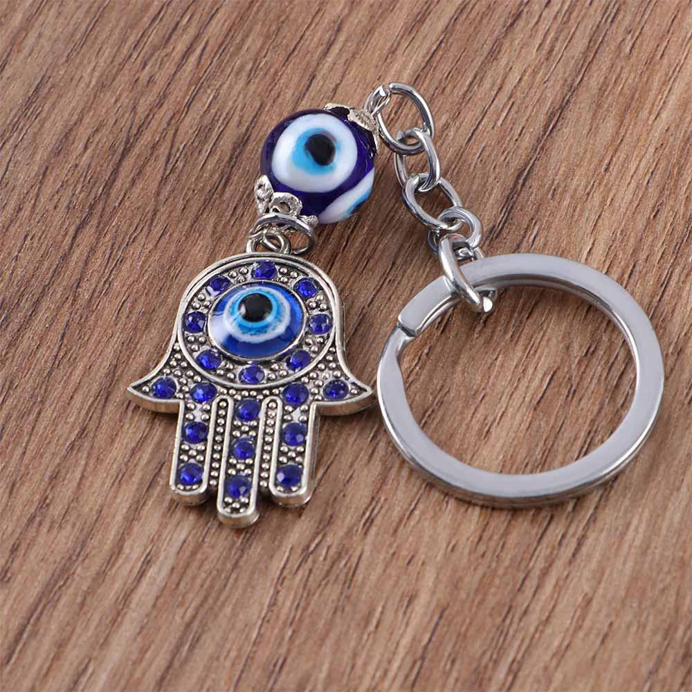 Car Keyrings Amulet Good Luck Key Holder Protection Charm Hamsa Keychain Fatima Hand Evil Eye