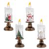 1pc Christmas Decorations Snowy Creativity Candle Shaped Lamp Home Furnishings Gifts Scene Arrangement 2026 New Year Decor