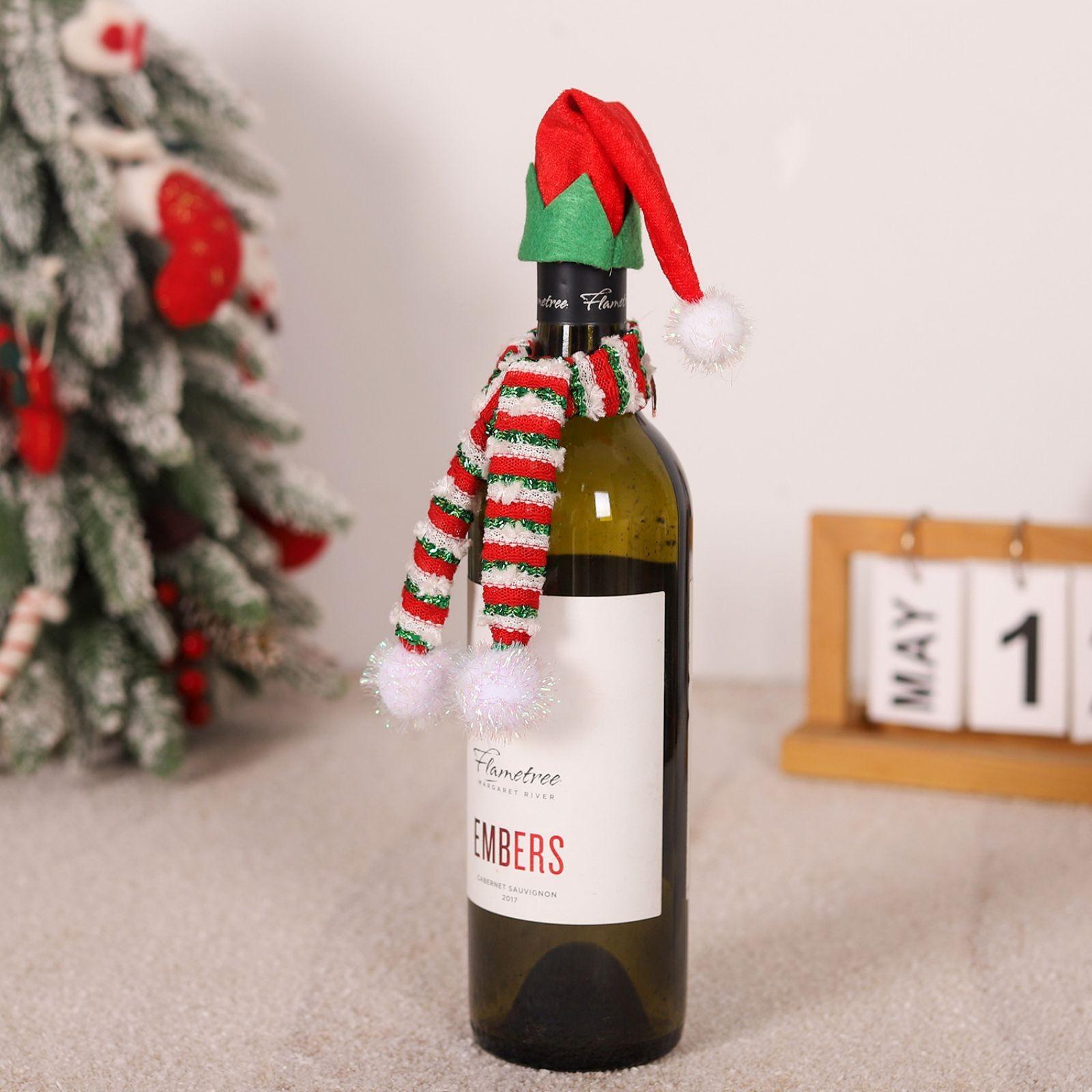 

Новые рождественские украшения с минималистичными бутылочными крышками, наборами бутылок шампанского и пива, а также атмосферой стола One Size красный