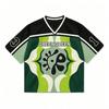 Green Floral GREENGREEN Style Mesh Jersey,Print Mesh Jersey Short Sleeve Streetwear Top For Men Women Fan Shirt