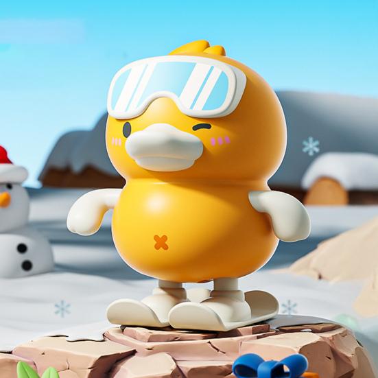 Wind-up Ski Duck Toy Jumping Snowboarding Yellow White Duck Toy Toddlers Boys Girls Educational Interactive Clockwork Animal Toy