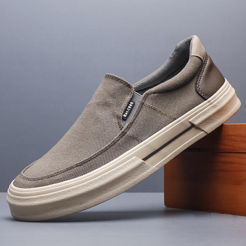 

Модные Новые Мужские Холщовые Туфли Дышащие Повседневные Слипоны Модные Весенне-Летние Нескользящие Туфли для Вождения Личность Плоские Лоферы SS25813 38 серый