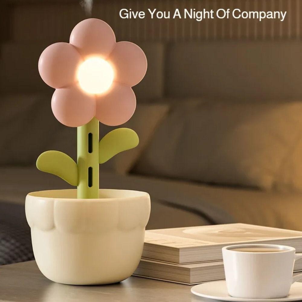 Dekoratives Nachtlicht 300ML Desktop-Luftbefeuchter Diffusor Blume Luftbefeuchter Haushalt Schlafzimmer