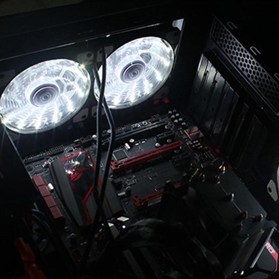 Cooling Fan Ultra 15 Lights Round Silent Anti-vibration Computer Cooling Fan for Computer