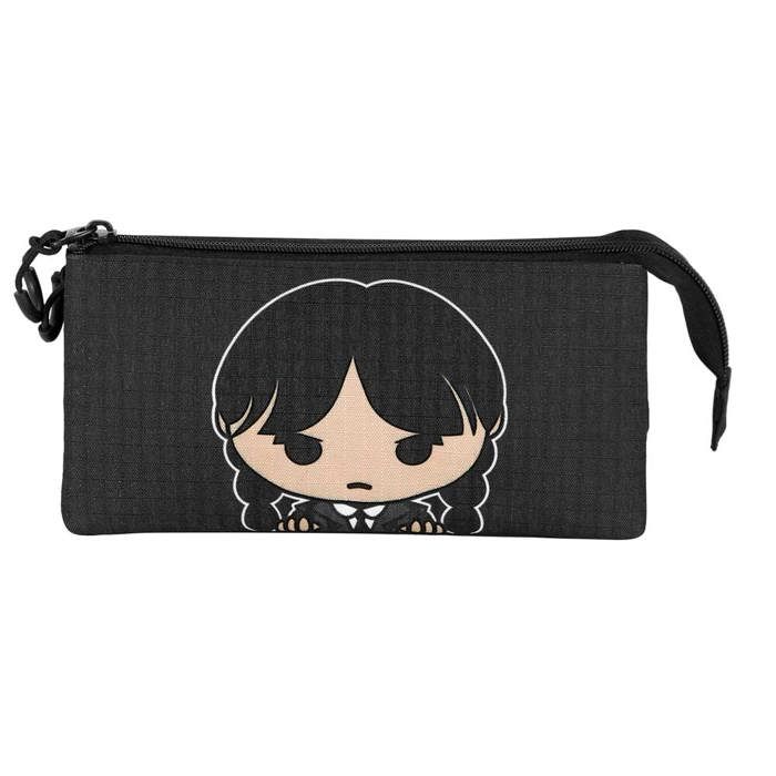 Trousse Triple - Mercredi Cute - Gris - Taille Unique