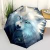 1 Stück Schnee Wolf Fantasy Automatisches Öffnungs-/Schließschirm mit faltbarem Design, Ideal für Fans, Reisende, den täglichen Gebrauch und festliche Geschenke!R087