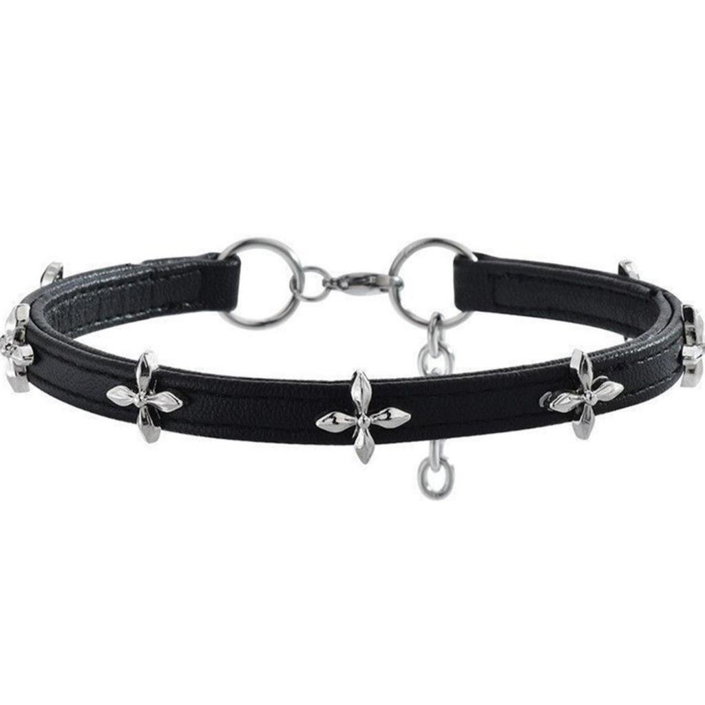 European and American dark hip-hop fashion rivet PU leather sticker neck necklace punk versatile personality choker necklace
