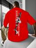 Vintage Japan Samurai Katana Sakura Kanji Back Printed Unisexs Cotton Short Sleeve Harajuku Street Casual Daily Fashion Tops