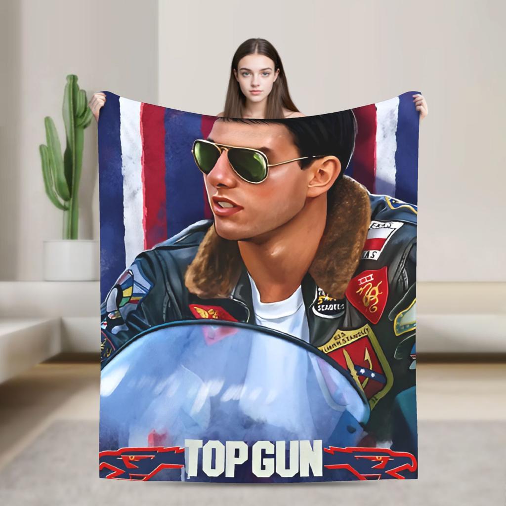 Top Gun Sign Tom Cruise Fighter  Flannel Blanket  Warm Soft Throw Blanket for Couch Bed Travel Pattern Bedspread Sofa Bed Cover
