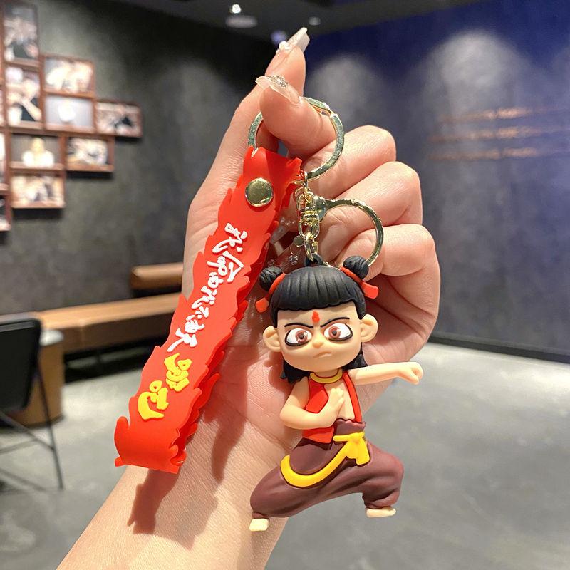 Nezha 2 Devil Child Is Born In The World, Cartoon 3D Three-Dimensional Keychain Pendant Aobing Bag Pendant Small Gift