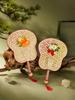 Embroidered Bamboo Fan, Chinese Style, Hand-Woven Fan, Hanfu Ancient Style, Hand-Held Cooling Fan, Mosquito-Repelling Tassel, Traditional Fan