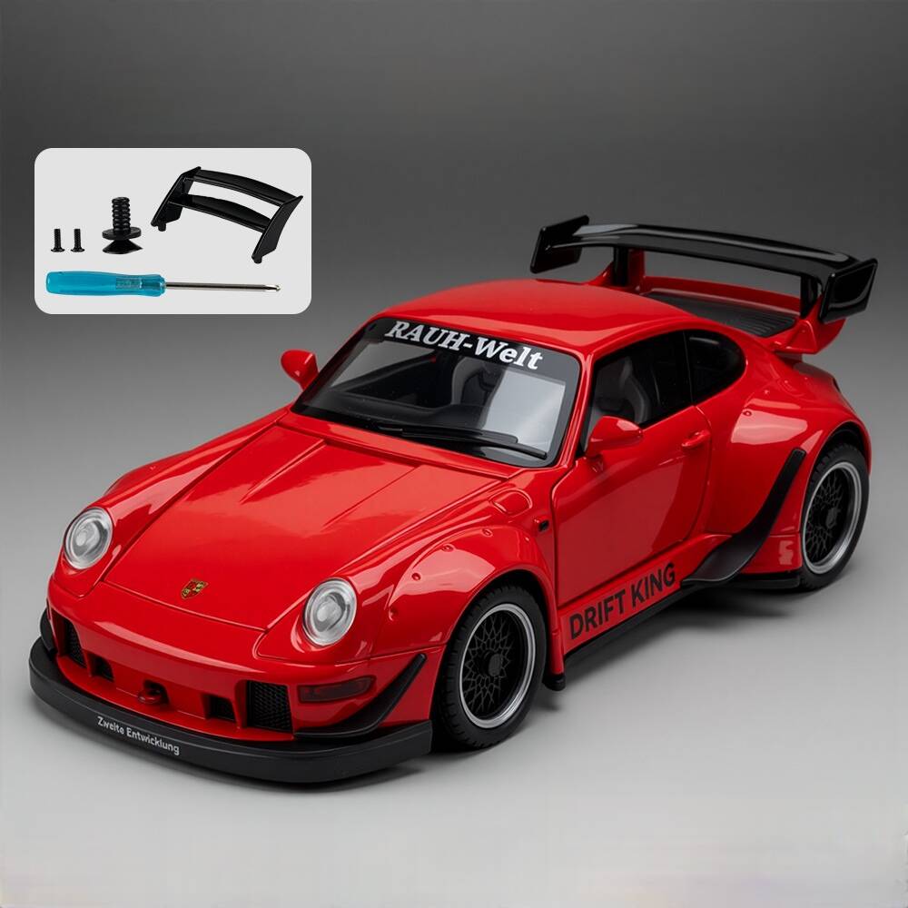 

Porsche 911 993 RWB Модифікований Суперкар Симуляція Лита Модель та Іграшкові Транспортні Засоби Звуки та Світло Машинка з Відтяжкою 1:Модель колекції Alloy 24