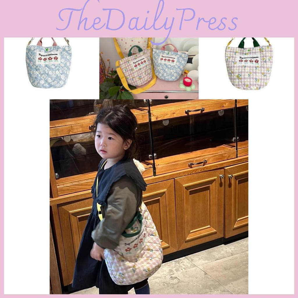 Trendy Korean Style Large Capacity Children's Bag With Floral Print For Boys And Girls