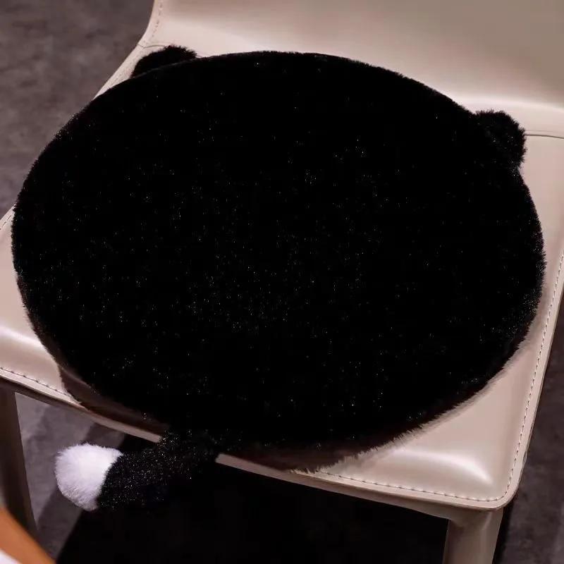 Cat Shaped Memory Foam Round Cushion-Removable Washable Slow Rebound Seat Pad Soft Chair Cushion for Office & Student Dormitory