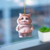 2D Car Cute Cat-Shaped Pendant  Interior Mirror Hanging Keychain Realistic Animal Rearview Car Schoolbag Decor Accessories