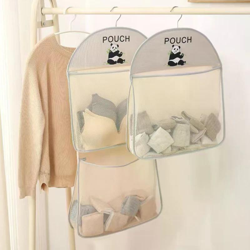 Large Capacity Wardrobe Hanging Mesh Storage Bag Multi-layer Socks Organizer save Space Multi-function Storage Solution