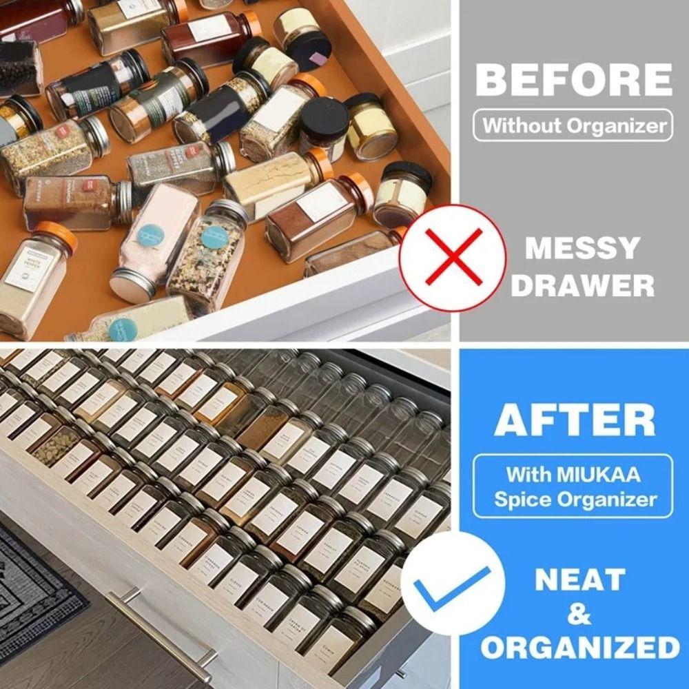 Plastic Expandable Spice Rack 3 Tier Slide Out Upper Cabinet Organizer  Seasonings