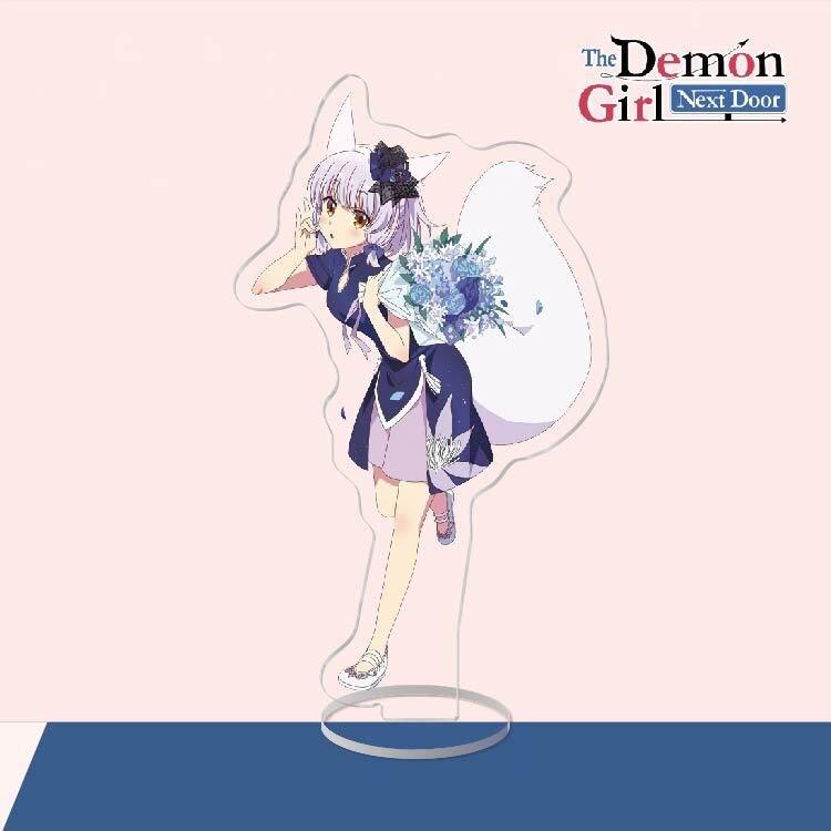 Anime Acrylic Stand Action Figure Toy The Demon Girl Next Door PVC Acrylic Stand Machikado Mazoku Desktop Stand Model Toy Gift