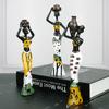 1/2/3pcs Decorative Sculpture Statue Home Decor House Home Decoration Living Room table Black Folk Custom Doll Resin Crafts