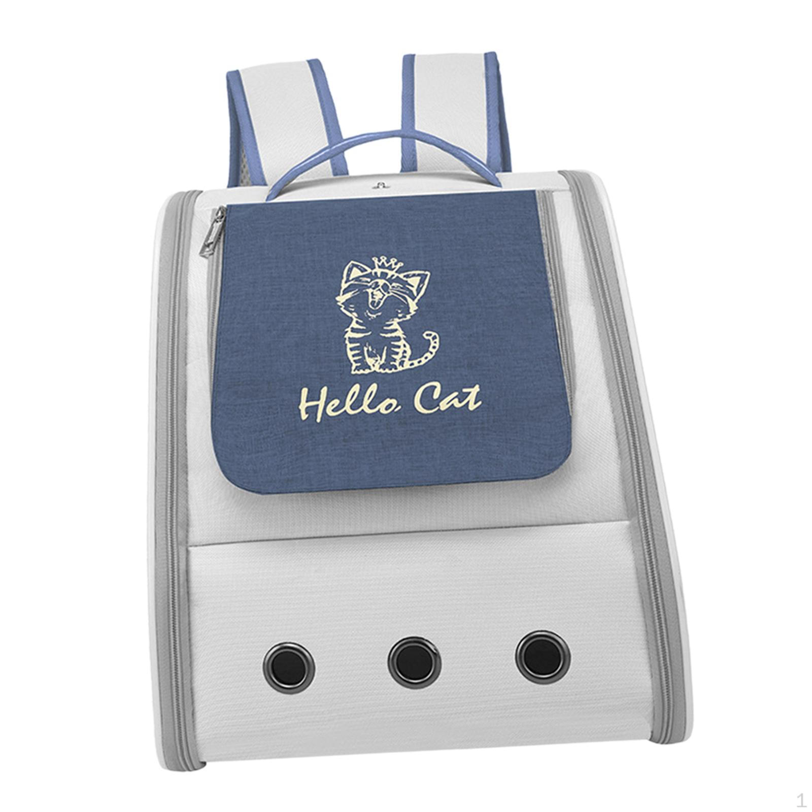 

Котячий рюкзак-переноска для собак великої місткості з ремнем для перенесення через плече синій