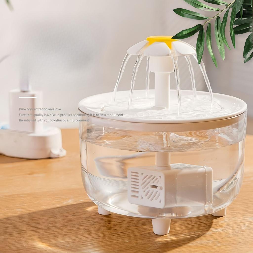 2026 New Flower Cat Water Fountain Automatic Flowing Water Pet Drinking Dispenser USB Plug In Dog Cat Waterer KTY