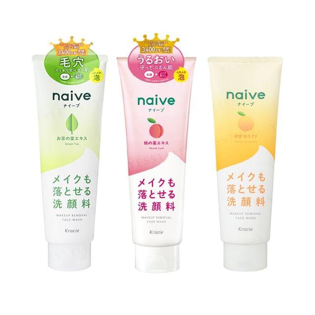 Kracie - Naive Makeup Removal Face Wash Peach Leaf - 200g