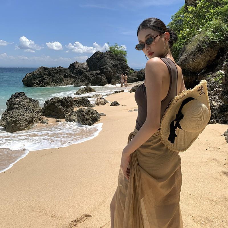 Swimwear Feminine Two-piece Suit Covering Belly Slimming Hot Vacation Style One-piece Swimming
