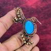 Sleeping Beauty Turquoise And Bird Pendant Copper Wire Wrapped Gemstone Pendant