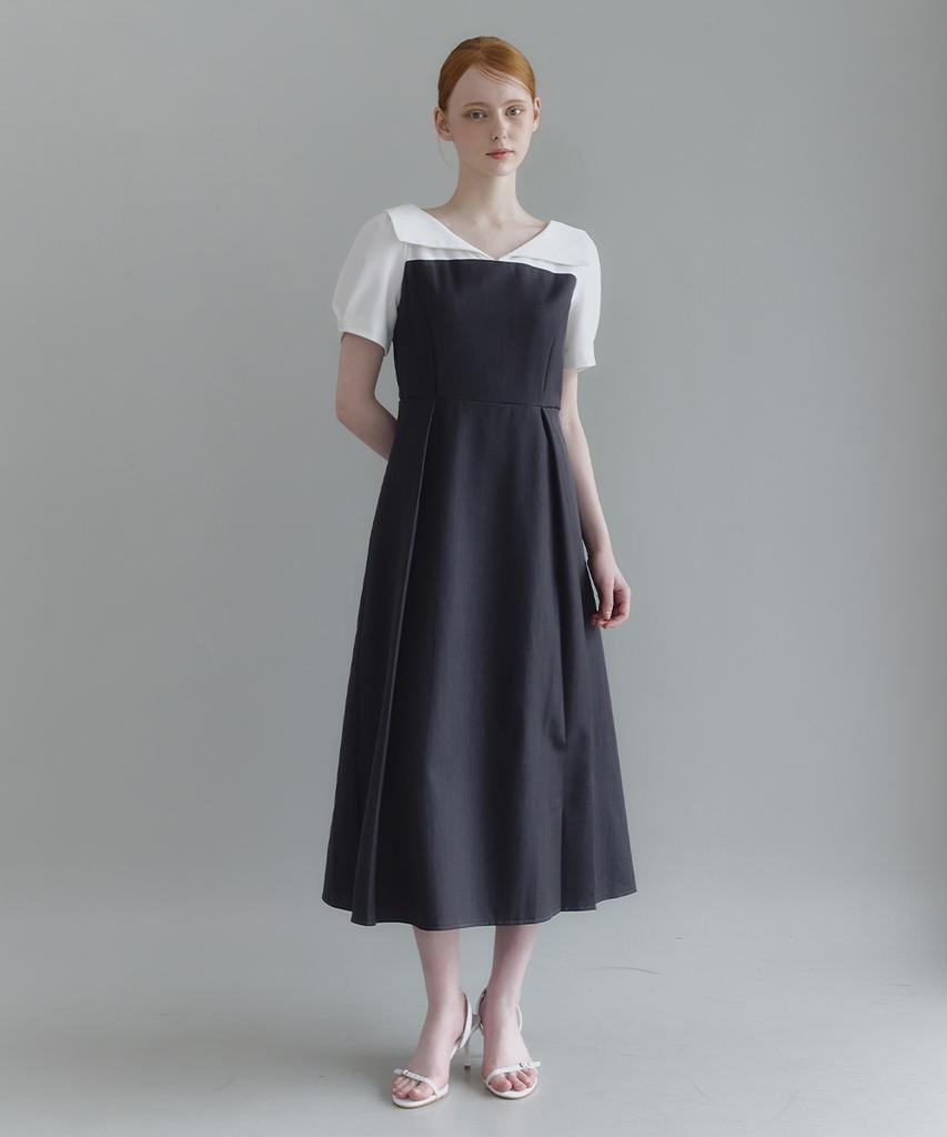 MICANE Open Collar Dress