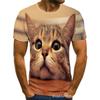 New Men's Short Sleeved T-shirt Cat Series 3D Printed Short Sleeved T-shirt