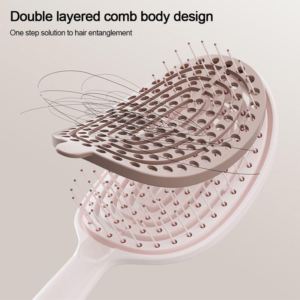 Useful Hollow Massage Comb Anti-static Wet Dry Use Salon Styling Tool Elegant Convenient Scalp Massage Brush Styling Tool