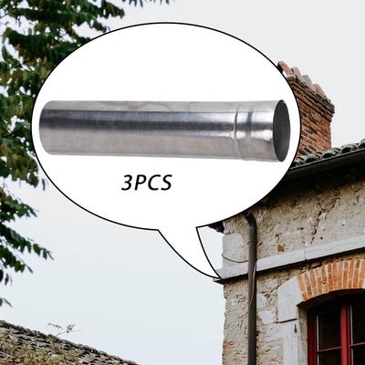 Tubo de Extensión para Chimenea de Estufa para Humos para Invierno 3 Piezas 6x30cm