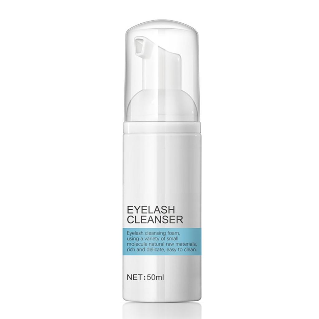Eyelash Wash Cleanser Shampoo 50ml Eyelashes Eyebrow Foaming Cleanser for Extensions & Natural Lashes Safe Makeup & Mascara Remover
